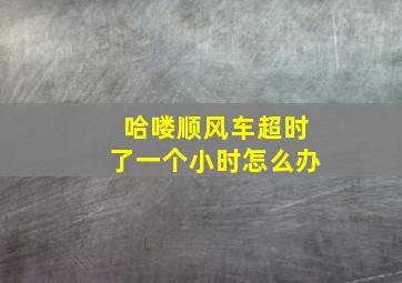 哈喽顺风车超时了一个小时怎么办