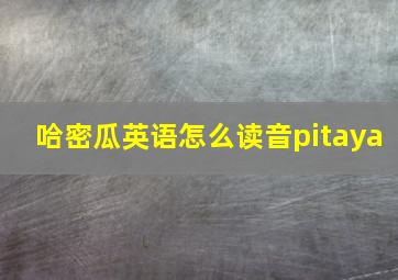 哈密瓜英语怎么读音pitaya