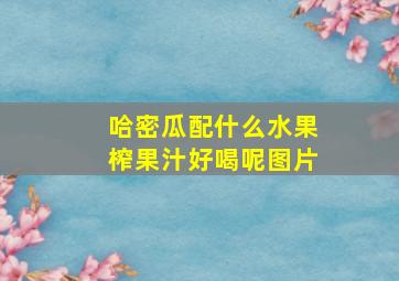 哈密瓜配什么水果榨果汁好喝呢图片