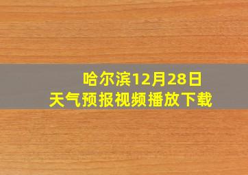 哈尔滨12月28日天气预报视频播放下载