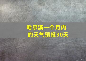 哈尔滨一个月内的天气预报30天