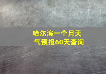 哈尔滨一个月天气预报60天查询