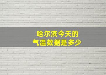 哈尔滨今天的气温数据是多少