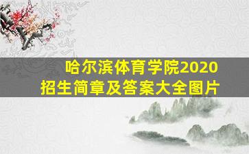 哈尔滨体育学院2020招生简章及答案大全图片