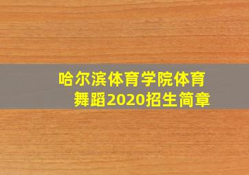 哈尔滨体育学院体育舞蹈2020招生简章