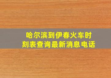 哈尔滨到伊春火车时刻表查询最新消息电话