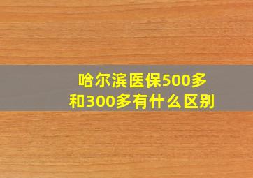 哈尔滨医保500多和300多有什么区别