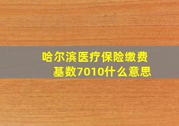 哈尔滨医疗保险缴费基数7010什么意思