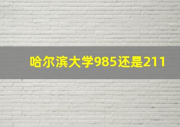 哈尔滨大学985还是211