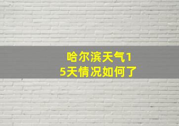 哈尔滨天气15天情况如何了