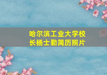 哈尔滨工业大学校长杨士勤简历照片