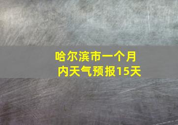 哈尔滨市一个月内天气预报15天