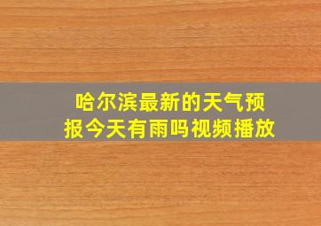 哈尔滨最新的天气预报今天有雨吗视频播放