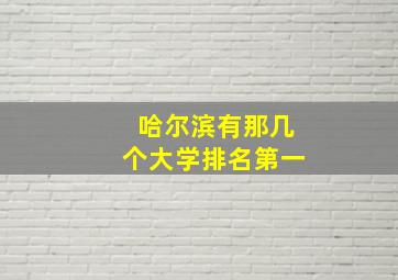 哈尔滨有那几个大学排名第一