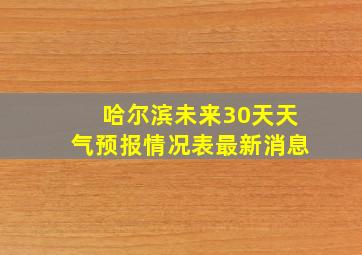 哈尔滨未来30天天气预报情况表最新消息