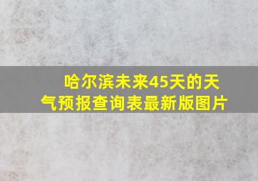 哈尔滨未来45天的天气预报查询表最新版图片