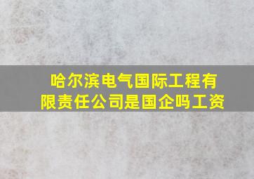 哈尔滨电气国际工程有限责任公司是国企吗工资