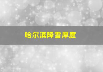 哈尔滨降雪厚度