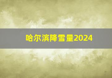 哈尔滨降雪量2024