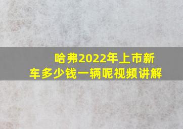 哈弗2022年上市新车多少钱一辆呢视频讲解