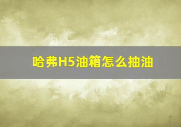 哈弗H5油箱怎么抽油