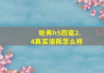 哈弗h5四驱2.4真实油耗怎么样