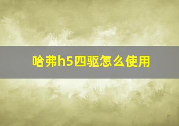 哈弗h5四驱怎么使用