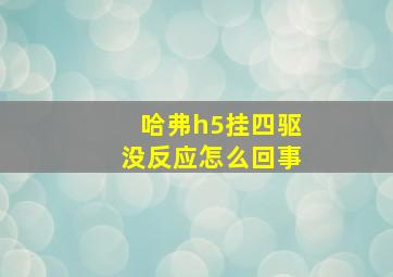 哈弗h5挂四驱没反应怎么回事