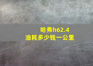 哈弗h62.4油耗多少钱一公里