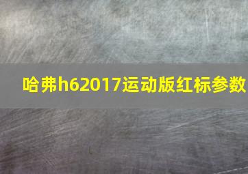 哈弗h62017运动版红标参数