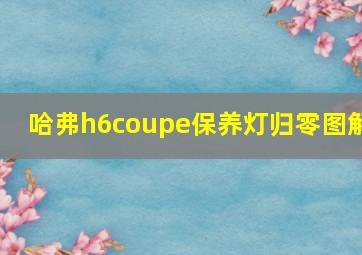 哈弗h6coupe保养灯归零图解