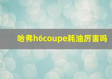 哈弗h6coupe耗油厉害吗