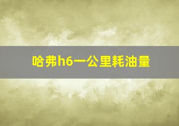 哈弗h6一公里耗油量