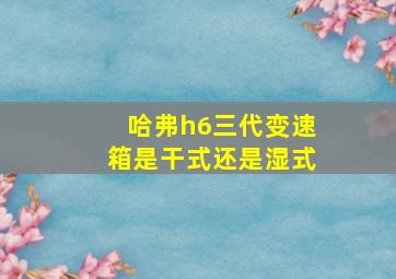 哈弗h6三代变速箱是干式还是湿式