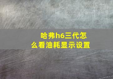 哈弗h6三代怎么看油耗显示设置