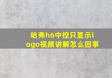 哈弗h6中控只显示logo视频讲解怎么回事