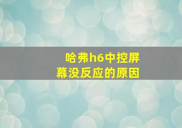 哈弗h6中控屏幕没反应的原因