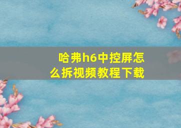 哈弗h6中控屏怎么拆视频教程下载