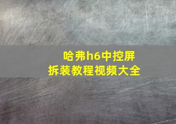 哈弗h6中控屏拆装教程视频大全