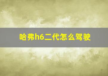 哈弗h6二代怎么驾驶