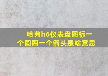 哈弗h6仪表盘图标一个圆圈一个箭头是啥意思