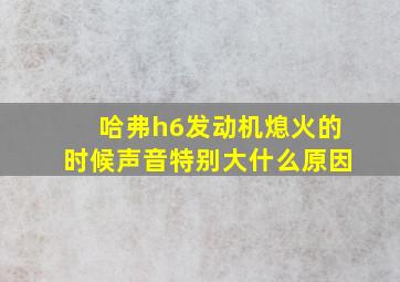 哈弗h6发动机熄火的时候声音特别大什么原因