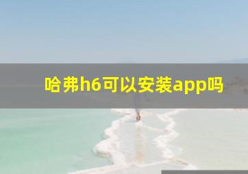 哈弗h6可以安装app吗