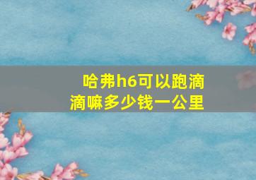 哈弗h6可以跑滴滴嘛多少钱一公里