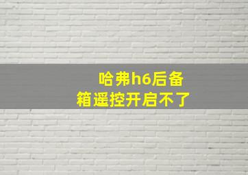 哈弗h6后备箱遥控开启不了