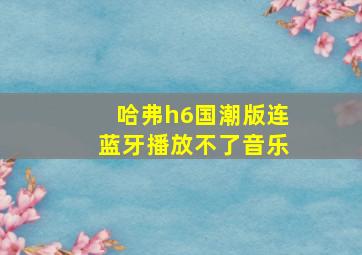 哈弗h6国潮版连蓝牙播放不了音乐