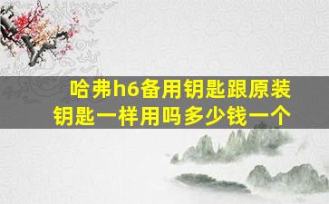 哈弗h6备用钥匙跟原装钥匙一样用吗多少钱一个