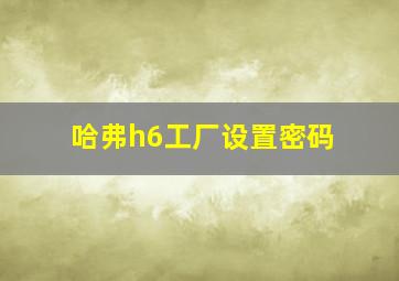 哈弗h6工厂设置密码