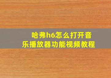 哈弗h6怎么打开音乐播放器功能视频教程