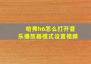 哈弗h6怎么打开音乐播放器模式设置视频